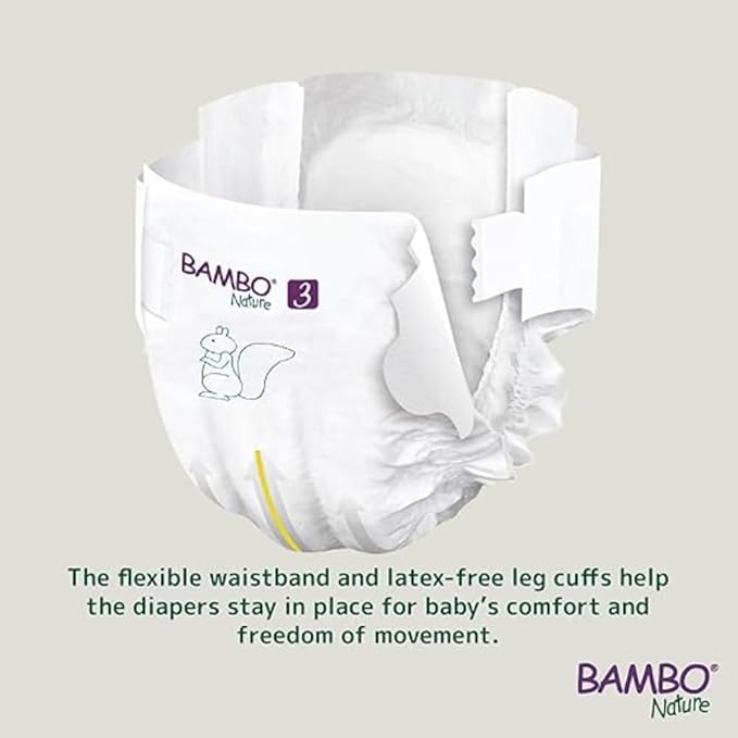 Bambo Nature Premium Eco Nappies, Midi Size 3 (9-18lb/4-8kg) Pack of 28