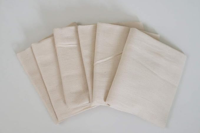 Buttons Unbleached Organic Cotton Birdseye Flat Diapers - 6 Pack