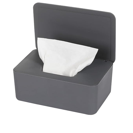 NOVWANG Wipes Dispenser, Baby Wipe Holder, Keeps Wipes Fresh, Refillable Wipe Container Baby Wipes Case for Bathroom Wipes Pouch Case (Deep Grey)