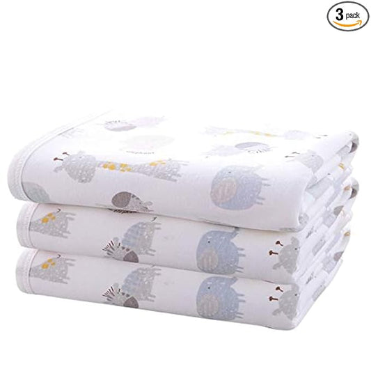Baby Diaper Changing Pad Liners(22X27.5 inches) Soft Cotton Waterproof Changing Pad for Baby Underpads Mattress Mat Sheet Protector Portable Reusable Urine Mats for Travel Gear Pack of 3