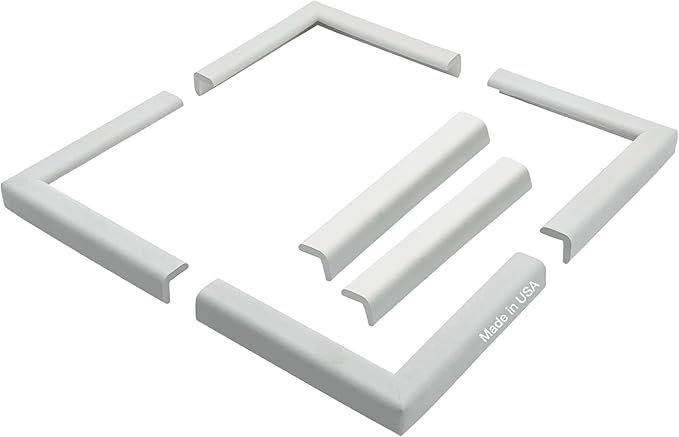KidKusion Corner and Edge Protector | Easy Fit System | Soft Durable Foam Rubber Padding for Furniture w/Doublesided Tape | Babyproofing Bumper Guards | Large Profile | 20 Ft. | Off White