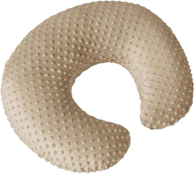 Nursing Pillow, Breastfeeding Pillows with Removable Cover for Mom with Breathable Filling, Ergonomic Baby Feeding Essentials for Bottle and Breastfeeding (Brown)
