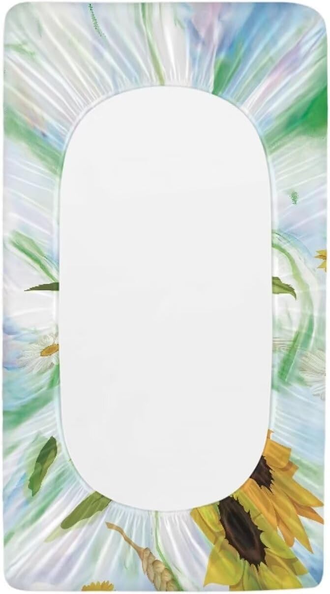 Sunflower Changing Pad Covers Safe Baby Diaper Change Table Covers, Reusable Change Pad Cover Fit for Most Change Pad Machine Washable