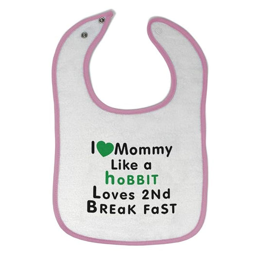 Toddler & Baby Bibs Burp Cloths Mom Love Mommy Like Hobbit 2 Breakfast Cotton Baby Items for Baby Girl & Boy White Soft Pink Design Only