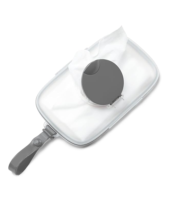 Skip Hop On-The-Go Wipes Dispenser and Silicone Pacifier Holder Bundle, Grey