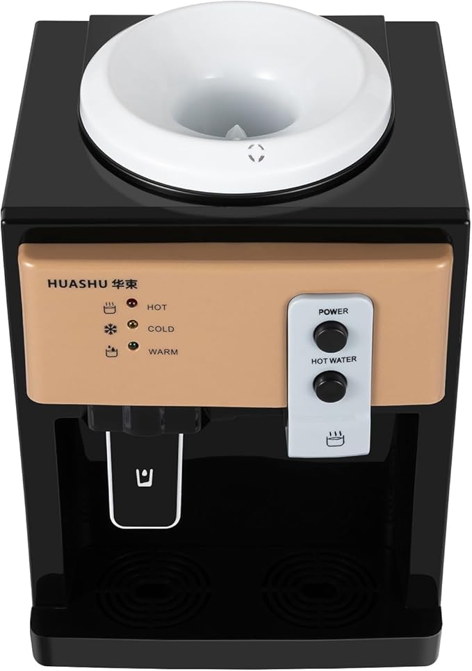 Top Loading Desktop Water Cooler Dispenser, 550W 110V Countertop Hot & Cold Water Coolers Drinking Fountain Portable Water Warmer for Home Bedroom Studio Office Grocery Store