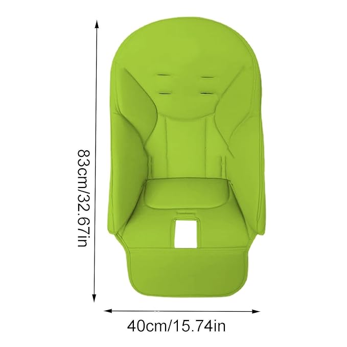 Baby High Chair Cover Replacement | PU Leather Dining Chair Cover with Soft Cushion Seat, Easy to Install High Chair Covers for Baby and Toddler, High Chair Cover Replacement (Green)