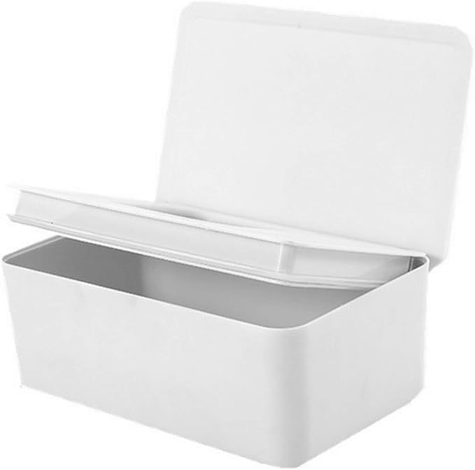 DEF Wipes Dispenser, Polypropylene Baby Wipes Case Sealed Keeps Wet Tissue Fresh Flushable Case Holders Easy Open and Close Non-Slip for Desk Office Dorm Kitchen Washroom Vanity (White)
