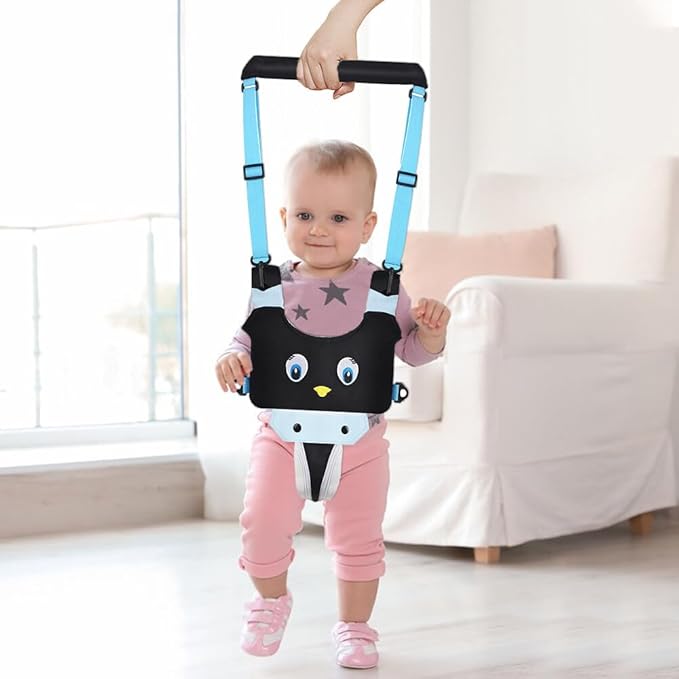 Surakey Baby Walking Harness - Handheld Kids Walker Helper - Toddler Walker Harness Adjustable Assistant Belt - Help Infant Learning Walk Support Assist Trainer Tool for 7-24 Month Old (Black)