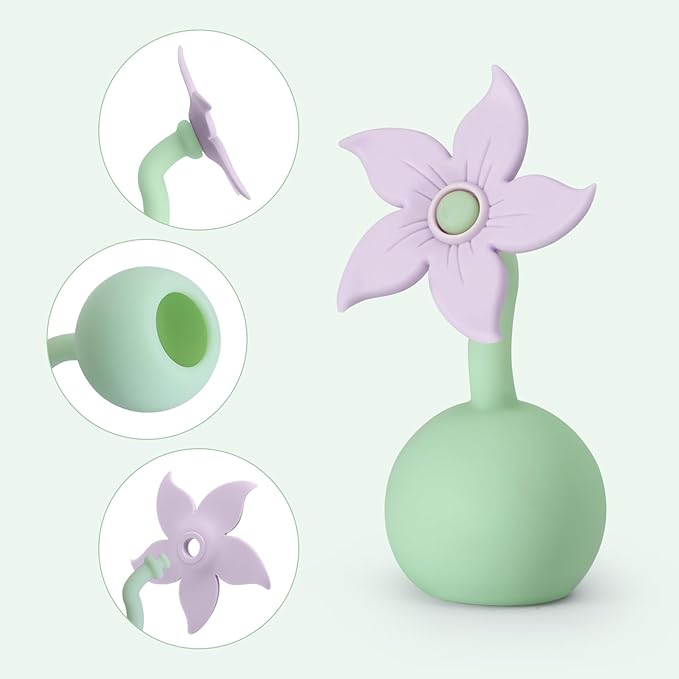 haakaa Manual Breast Pump Flower Stopper (Lavender) - Made of Premium Silicone, BPA Free, Compatible with All haakaa Breast Pumps