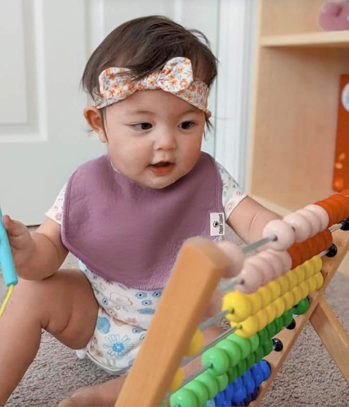DiaperSquad's 100% Organic Cotton Baby Drool Bibs, Super Absorbent & Adjustable Baby Bibs for Drooling and Teething