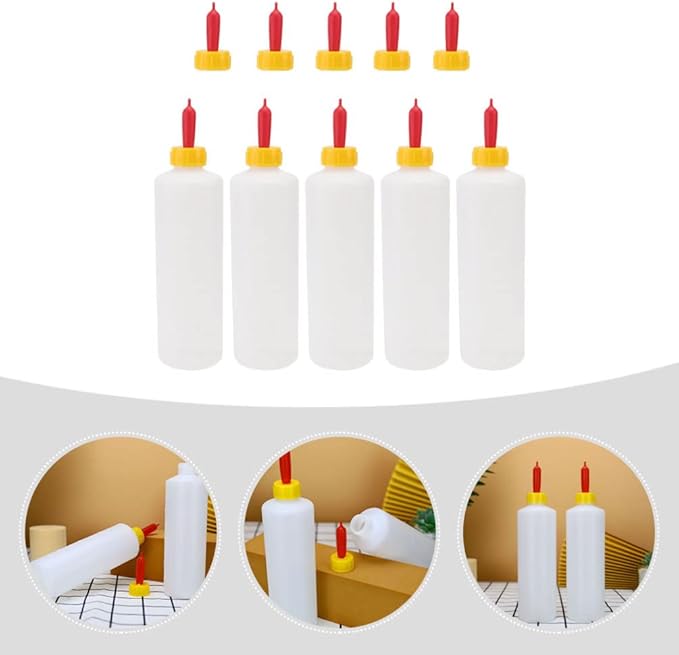 Cabilock 5 Sets Goat Bottles for Feeding Goats Plastic Lamb Feeding Milk Bottle Sturdy Animal Lamb Bottles for Lambs and Goat Kids