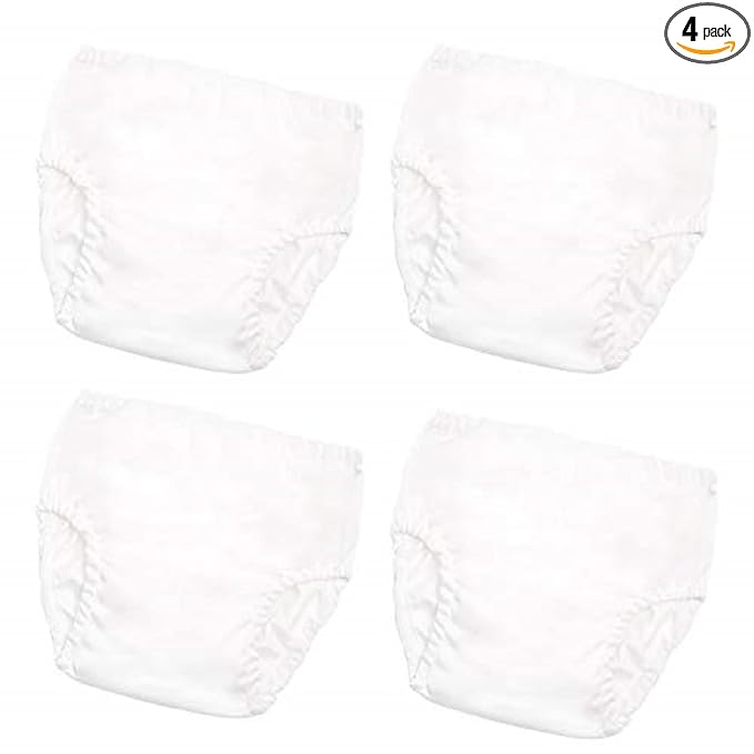 Joyo roy Plastic Underwear for Potty Training Toddler White Diaper Covers for Girls 4Pcs Rubber Underwear for Potty Training for Boys Plastic Rubber Pants for Toddlers Waterproof Swim Diaper Cover 2T