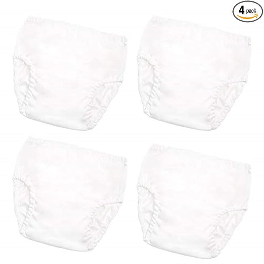 Joyo roy Plastic Underwear for Potty Training Toddler White Diaper Covers for Girls 4Pcs Rubber Underwear for Potty Training for Boys Plastic Rubber Pants for Toddlers Waterproof Swim Diaper Cover 2T
