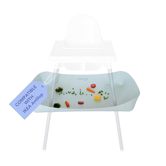 CATCHY -Food Catcher-Compatible with IKEA Antilop High Chair + 12 Other High Chairs- Highchair Sold Separately -Baby & Toddler Food & Mess Catcher-Premium Linen Inspired - Under High Chair Accessory