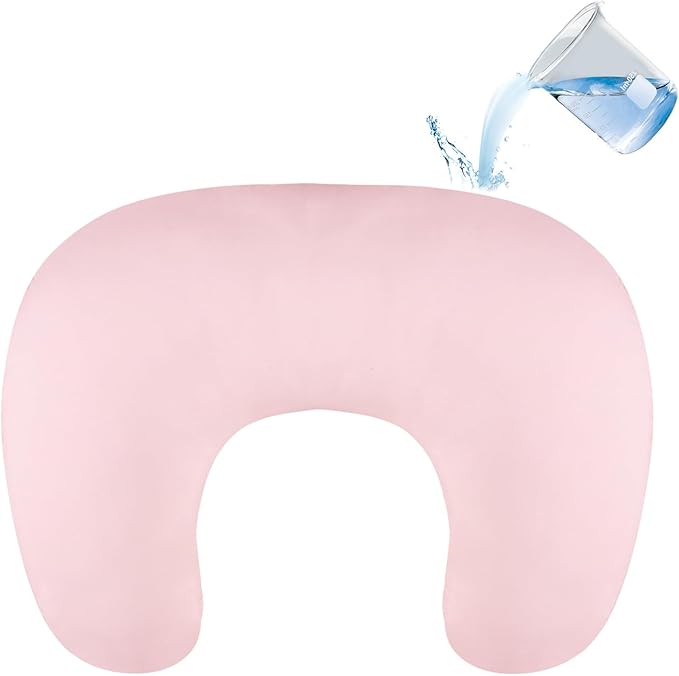 Hooyax Waterproof Nursing Pillow Cover, Stretchy Nursing Covers for New-Designed Breastfeeding Pillows, Adorable Infant Feeding Pillow Slipcover for Baby Boy and Girls (Pink)