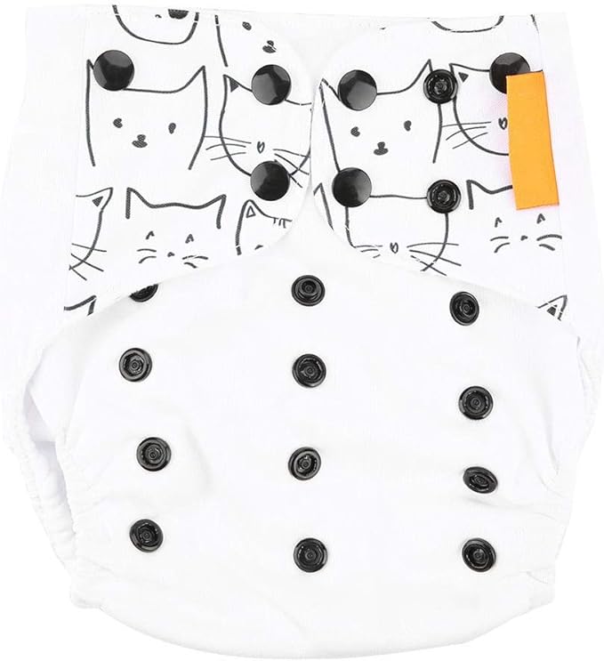 4pcs Baby Diaper Cover, Washable Reusable Newborn Nappy Cover, Comfortable Soft, Dry and Breathable, Adjustable Size(1#)