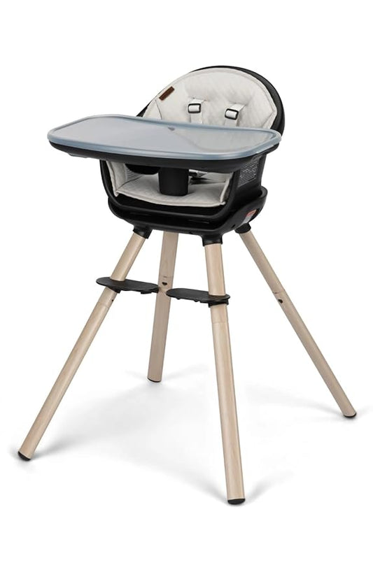 Maxi-Cosi Moa 8-in-1 High Chairs for Babies and Toddlers, Machine Washable Infant High Chair, Compact, Convertible High Chair Lightweight Design, Onyx Sand