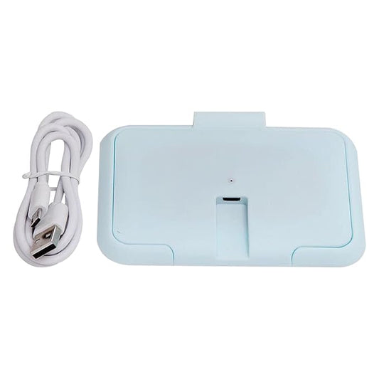 Portable Baby Wipe Warmer, Travel Wipe Warmer and Baby Wet Wipes Dispenser Wipes Warmer for Newborn Baby USB Wet Wipe Heater Constant Temperature Wipes Warmer for Household Car (Blue)