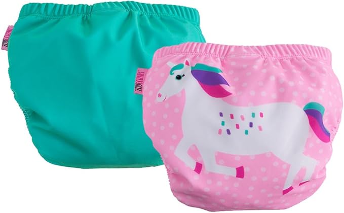 Zoocchini - Knit Swim Diaper, 2 Pc Set, Unicorn, 12-24M