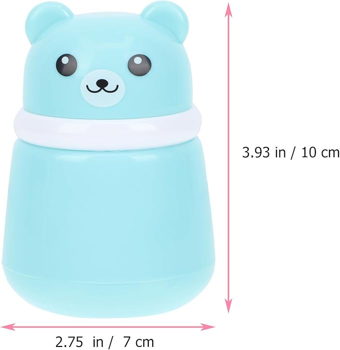 OSALADI Cartoon Bear Baby Powder Puff Box Infant Talcum Powder Container with Puff Portable Loose Dispenser for Baby Skin Care 3.93X2.75X2.75In