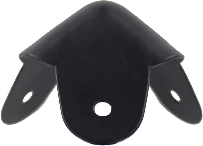 MIYAKO USA Set of 8-1.5" Speaker Cabinet/Amp Corners Protector / 3 Leg Black Powder Coat, Rounded - Super High Strength Black Coated Steel for Long Durability (21-815)