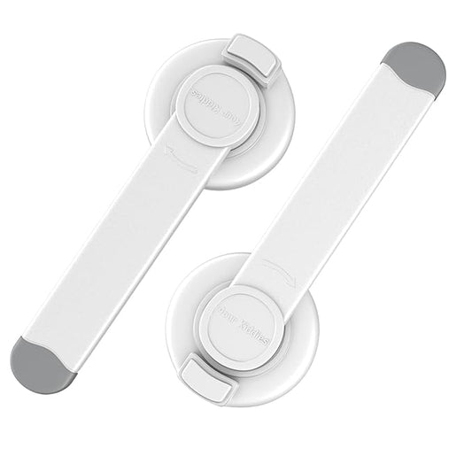 4our Kiddies Baby Toilet Lock for Child Safety, Baby Proof Toilet Seat Lock with Extra Pallet Fit for Most Standard Toilet, Easy Intallation Toilet Lid Lock with Extra 3M Adhesive (2 Pack)