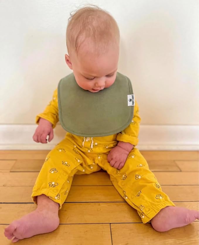DiaperSquad's 100% Organic Cotton Baby Drool Bibs, Super Absorbent & Adjustable Baby Bibs for Drooling and Teething