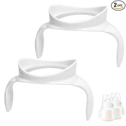 Compatible Bottle Handles for Philips Avent Anti-Colic AirFree Vent Baby Bottles, 2 Count (White)
