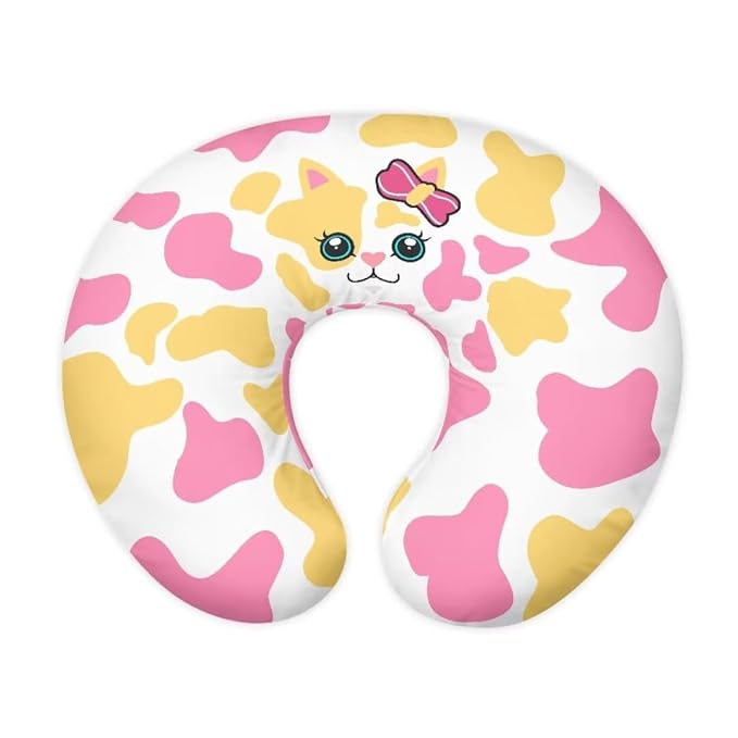 Nursing Pillow Cover, Pink Cow Print Breastfeeding Pillows Covers, Snug Fits Nursing Pillow Slipcovers for Boys Girls, Soft and Comfy
