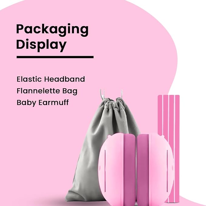 Baby Hearing Protection | Noise Canceling Headphones for Babies up to 18 months with Elastic Headband | Baby Travel Essentials | Infant Ear protection