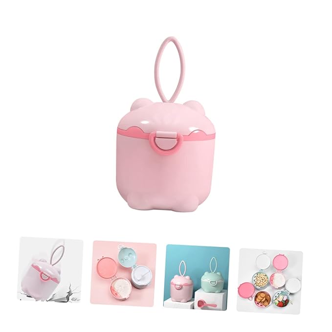 Hemoton 2pcs Portable Powder Dispenser Food-grade Container for Formula Storage Capacity for Travel and Outdoor Use Pig Design