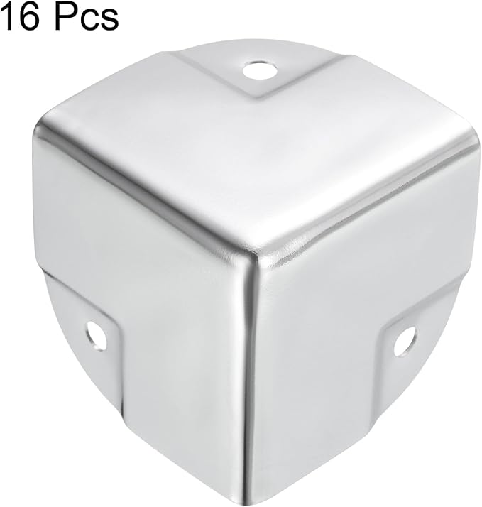 uxcell Metal Box Corner Protectors Box Edge Guard Protector 40 x 40 x 40mm Silver Tone 16pcs for Table Corners and Desk Corners