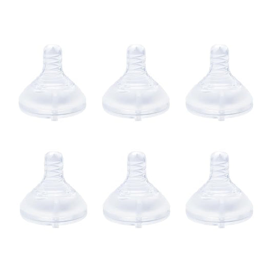 Silicone Nipples for Lansinoh Bottles, Anti-Colic Replacement Nipple for Baby 6m+, BPA Free, Fast Flow, Size L, 6 Count