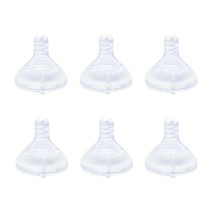 Silicone Nipples for Lansinoh Bottles, Anti-Colic Replacement Nipple for Baby 1m+, BPA Free, Slow Flow, Size S, 6 Count