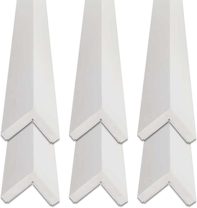 Outwater White 2" X 2" Wall Corner Protector Trim with Adhesive, 8FT Length, 6 Pack