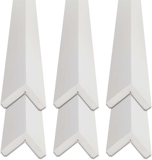 Outwater White 2" X 2" Wall Corner Protector Trim with Adhesive, 8FT Length, 6 Pack