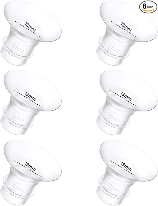 6Pcs Breast Pump Flange Insert 13mm Compatible with Momcozy/Spectra/Medela/eufy/Elvie/Lansinoh/Paruu P10 Breast Pump, Fit for Momcozy M5/M9/M6/V2 Pro/V2 pro/S12 Pro/eufy E10 S1 S1 Pro, 24mm Flange