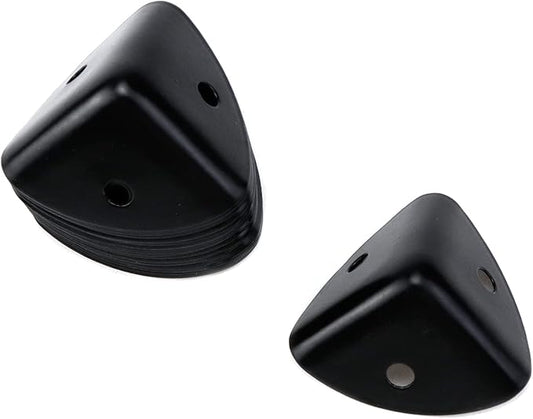 20Pcs Metal Box Corner Protectors Black Box Corner Edge Guard Metal Edge Guard Cover Decorative Corner Protectors with Mounting Screws, 0.98"x0.98"x0.98"
