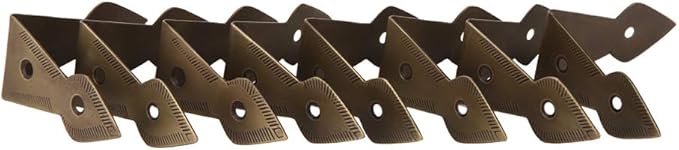 BrassTrunk Corner Protector – Antique Brass Finish Lightweight Metal Corner Guards for Trunk Lid and Base, Arts & Crafts Decorative Hardware (Set of 4)
