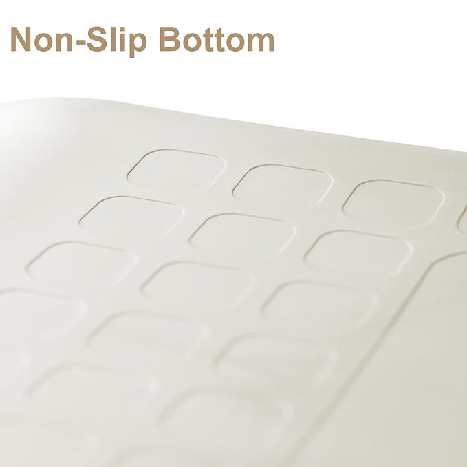 Wipeable Waterproof Baby Changing Pad, Large PU Diaper Pad for Changing Table and Dresser, Easy-Clean with Adjustable Buckle, No-Slip Bottom (Beige)