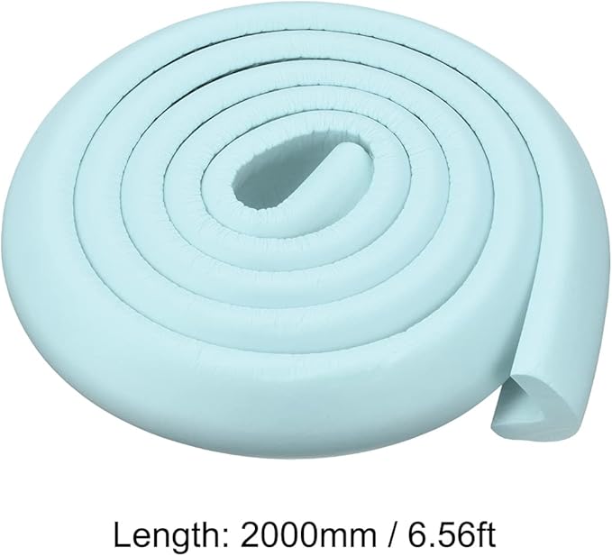uxcell Corner Guards Edge Protectors 6.56ft(2M), Foam Safety Bumper L Shape for Furniture Corner Table Edge Guard, Light Blue