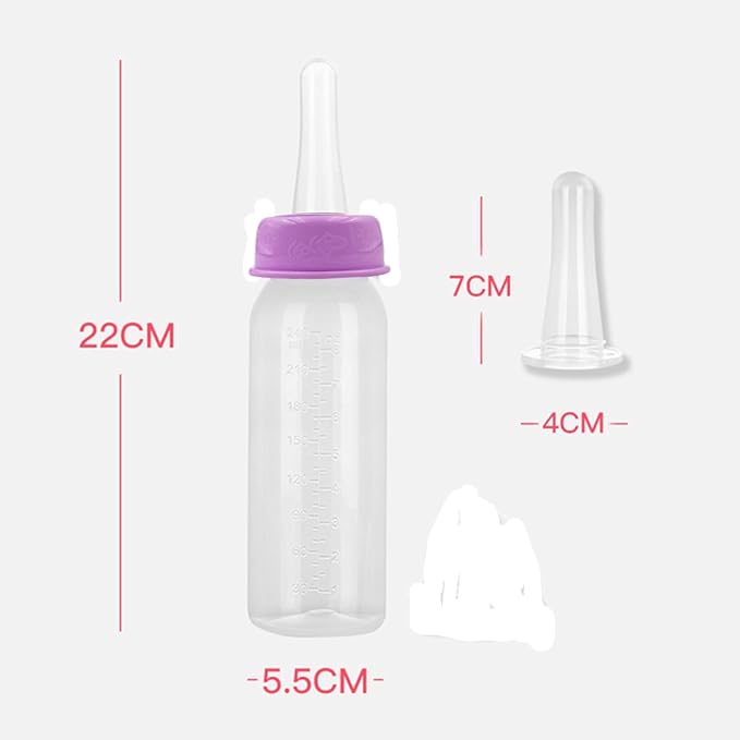 Adult Bottle with Big Sized Pacifier Set 8 oz (Purple)