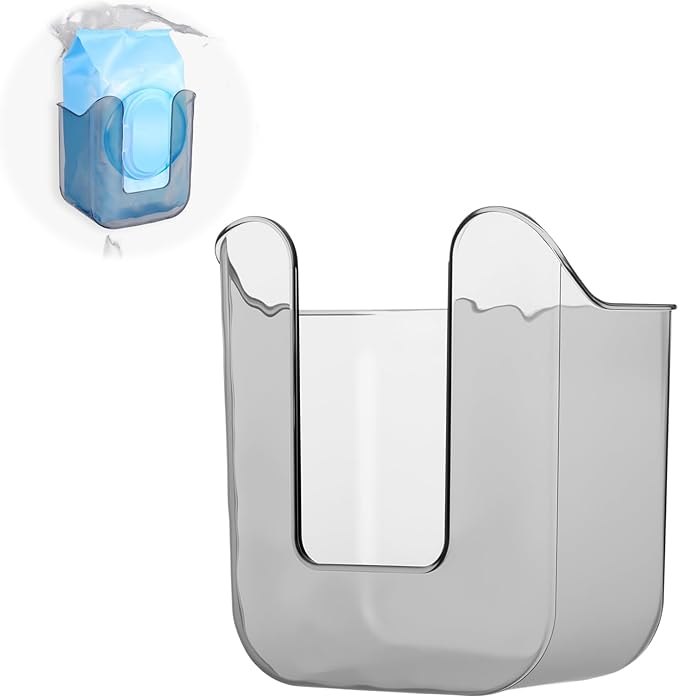 Flushable Wipes Dispenser Wall-Mounted Tissue Box Kitchen Wipes Storage Wipe Holder for Bathroom Bedroom Kitchen Toilet (Translucent Gray)
