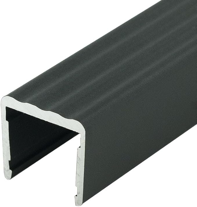 Outwater Black Finish 3/4", "No Bow Aluminum U-Channel U-Channel 46" Length (Pack of 2)