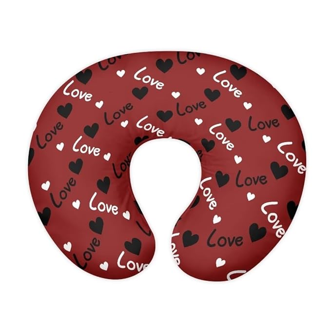 Jeiento Valentine's Day Nursing Pillow Covers Soft Feeding Pillowcase Love Heart Feeding Pillow Covers,Tummy Time,Baby Sitting Support,Snug Positioner Case,Gift for Wife