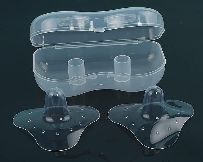 Nipple Shields for Nursing Newborn for Women Breastfeeding Baby Premium Contact Nippleshield for with Latch Difficulties or Flat or Inverted Nipples Clear (20mm/0.78inch, 4, Count)