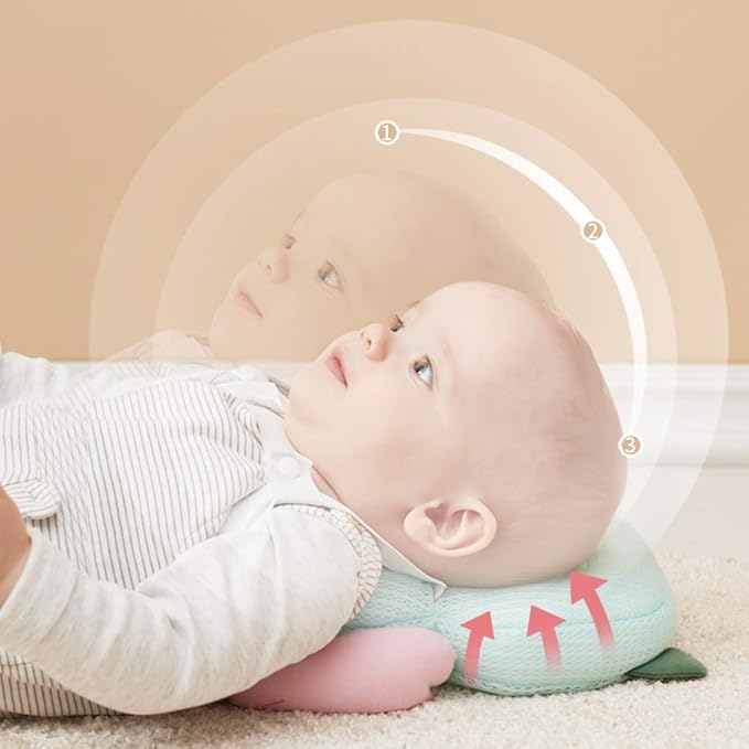 Bebamour Baby Walkers Head Protector Toddler Adjustable Baby Safety Pad Backpack Wear for Crawling with Safety Leash (White, Tortoise)