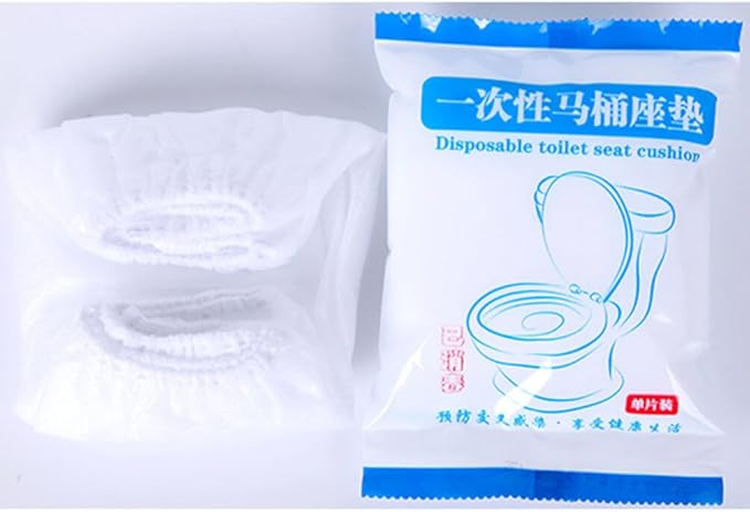 Healifty Disposable Toilet Seat Cover Portable Waterproof Toilet Mat Thickened Cushion for Travel Hotel Office Use Individual Package 8.26X6.69X3.93 Inch