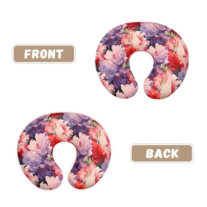 Iris Flower Nursing Pillow Cover Pink Purple Gradient Iris Flowers Stretchy Fit Nursing Pillow Slipcovers for Breastfeeding Oil Painting Floral Nursing Support Pillow Cover